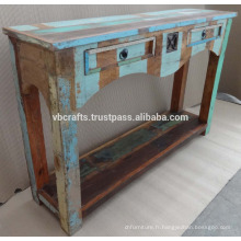 Table de console en bois recyclé